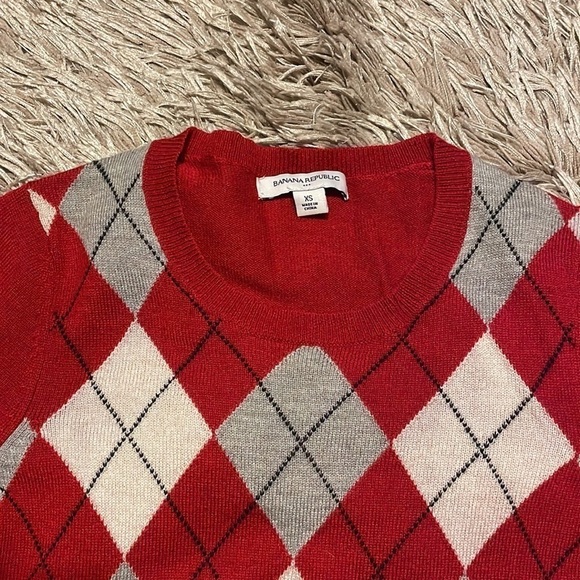 BANANA Republic Argyle Pattern‎ Long Sleeve Sweater Size XS - Picture 2 of 8